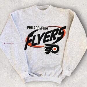 Nhl Philadelphia Flyers Logo Graphic Ash Color Sweatshirt Elbertfranklin5